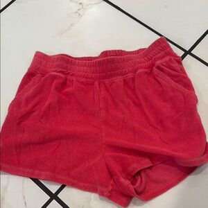 Red Terry Cloth Shorts